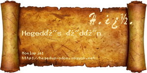 Hegedűs Ödön névjegykártya