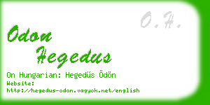 odon hegedus business card